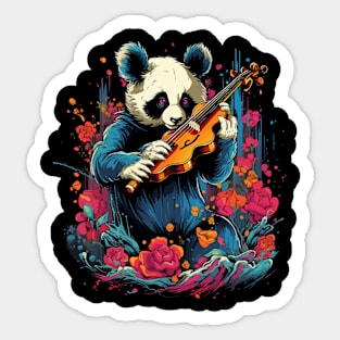 Panda Playing Violin Sticker